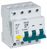 Автомат дифференциального тока АВДТ DEKraft ДИФ-103 4п (3п+N) 10А 30мА 6кА C тип A картинка